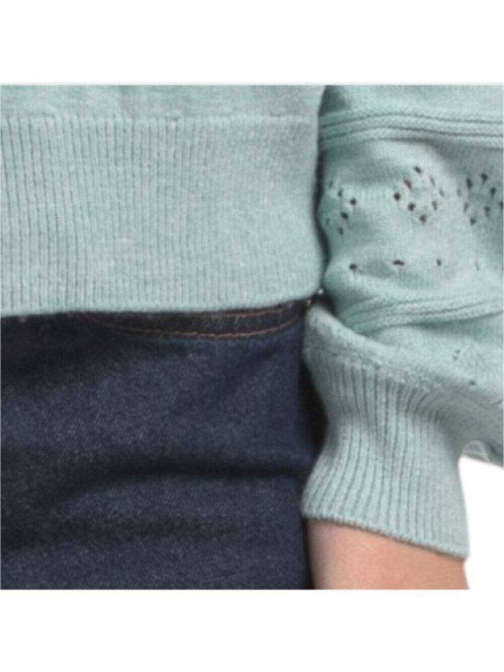 MARLED Ruffle Trim Pointelle Cardigan - Picture 5 of 5